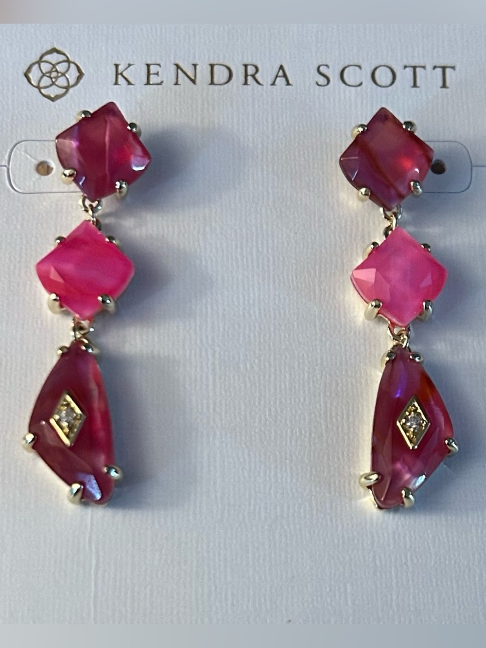Kendra Scott Bianca Gold Linear Earrings - Picture 6 of 11